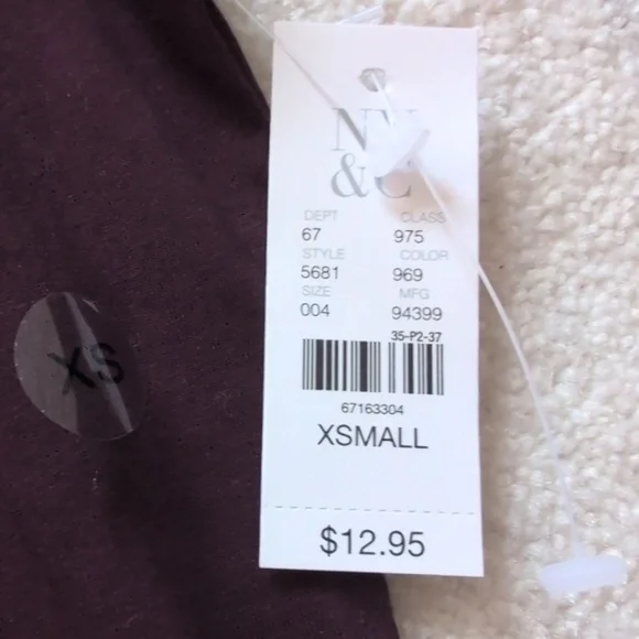 NWT New York & Company Burgundy Cardigan And Cami Set XS - Picture 5 of 5